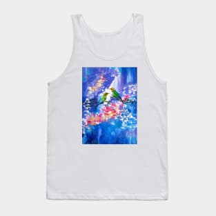 Blue, Purple and Green Birds Tank Top